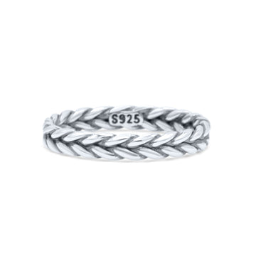 Unique Braided Celtic Criss Cross Weave Oxidized Rope Knot Style Fascinating Band Thumb Ring